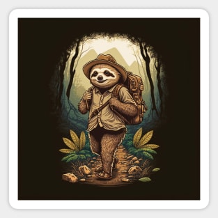 Camping Sloth Magnet